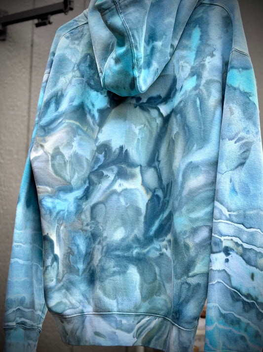 Hand-Dyed Zip -Up Hoodie/Standard Hoodie/Crewneck - Deep Water Colorway