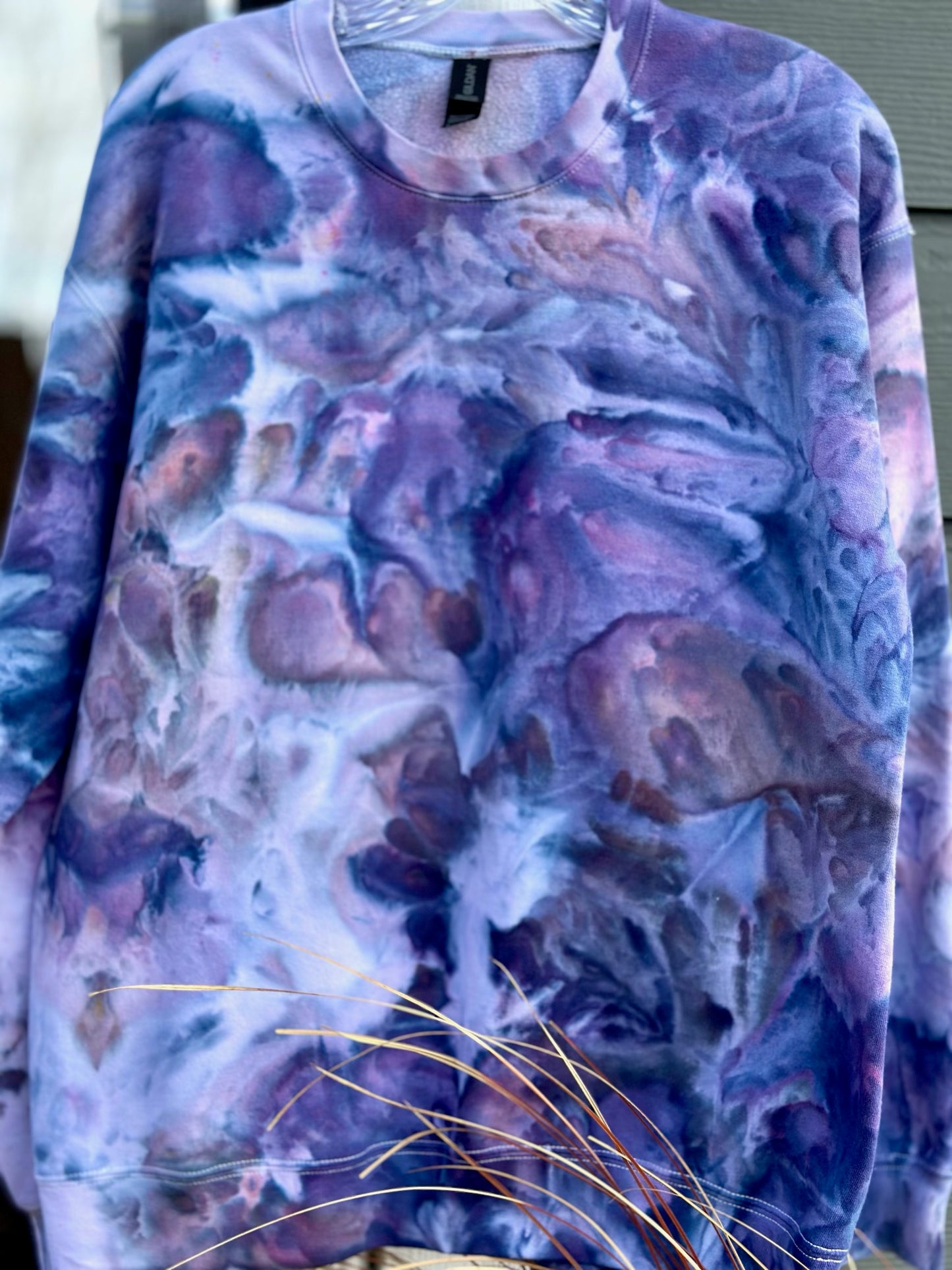 Hand-Dyed Crew Neck Sweatshirt -Upside Down Colorway