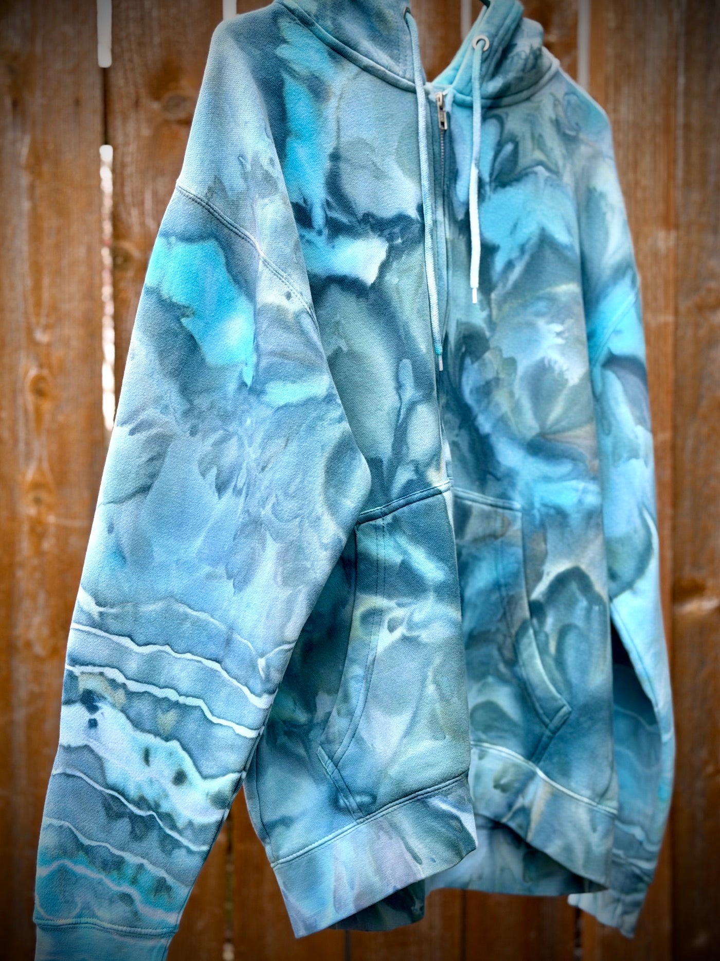 Hand-Dyed Zip -Up Hoodie/Standard Hoodie/Crewneck - Deep Water Colorway
