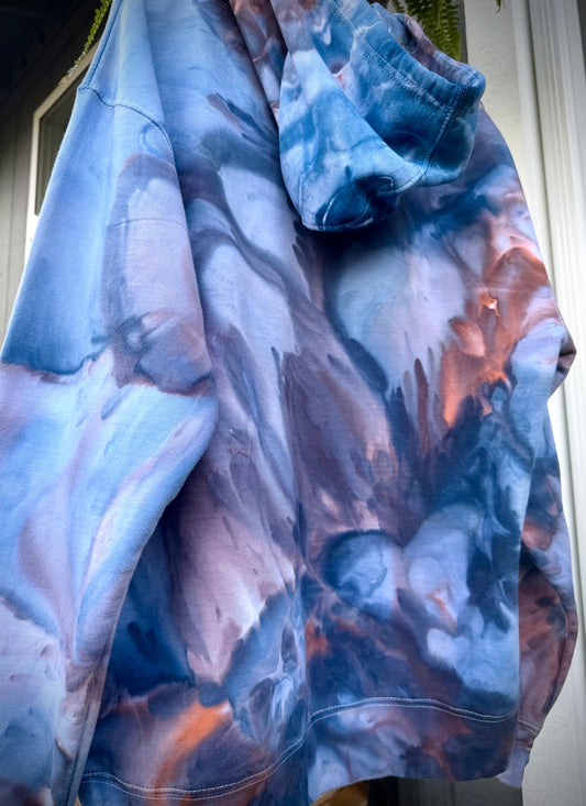 Hand-Dyed Zip -Up Hoodie/Standard Hoodie/Crewneck - Ellensburg Blue Colorway
