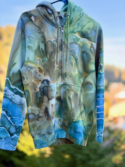 Hand-Dyed Zip -Up Hoodie/Standard Hoodie/Crewneck - Evergreen Colorway