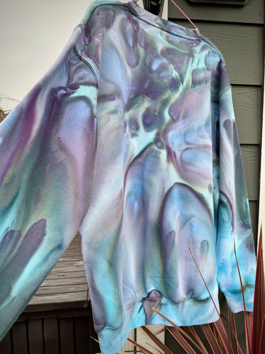 Hand-Dyed Crew Neck Sweatshirt -Moonshadow Colorway