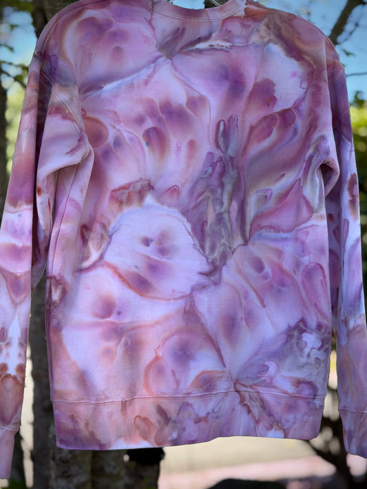 Hand-Dyed Crew Neck Sweatshirt -Sakura Colorway