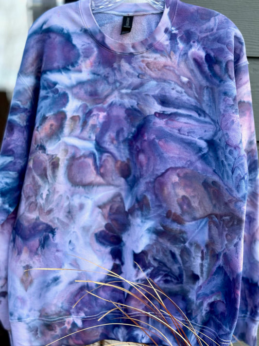 Hand-Dyed Crew Neck Sweatshirt -Upside Down Colorway